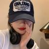 Gorra de béisbol americana retro de cabeza grande para mujer, de ala ancha, con cara pequeña, bordada en estéreo, color rosa, parte superior profunda, producto de alta calidad.