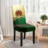 Fundas Navideñas Estampadas para Sillas, En Stock, Transfronterizas, Cobertura Total, Adecuadas para Sillas de Comedor de Respaldo Alto Europeas y Americanas, Decoración de Ambiente, Fundas Elásticas para Sillas