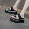 Sandalias de Suela Gruesa para Mujer 2026 Nuevas Primavera y Verano Versátiles de Moda Plataforma Cuña Slip-On Sandalias para Uso en Exteriores