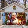 24 nuevos carteles de tela para puerta de garaje navideña transfronteriza con Papá Noel para decoración de fiestas al aire libre, tela colgante