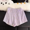 Pijama Sexy Estilo Deseo Puro para Mujer, Conjunto de Shorts con Tirantes a Cuadros de Verano, Ropa de Casa Dulce con Copas, Venta al Por Mayor Transfronteriza