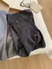 Pantalones de traje para mujer color gris oscuro estilo Old Money, con caída, corte relajado, cintura alta estilizada, pierna ancha, pantalones de largo hasta el suelo para Primavera y Otoño 2026