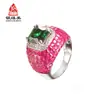 Anillo Transfronterizo de Plata de Ley 925 Europeo y Americano Joyería de Mano Exagerada con Estilo para Mujer Anillo de Imitación de Diamante Chapado en Oro de 18K Joyería al por Mayor