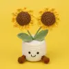 Planta de Girasol Tejida a Crochet Hecha a Mano de Lana Tejida Pequeño Regalo para Maestros en el Día del Maestro Planta Pequeña de Girasol en Maceta Venta al por Mayor