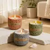 Vela de Aromaterapia de Cemento Multicolores Minimalista Nórdico de Gama Alta, Portavelas sin Humo, Adorno, Vela Aromática de Cera de Soja