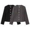 Comercio Exterior Transfronterizo 2026 Primavera Nuevo Estilo Europeo y Americano Moda Femenina Casual Holgado Versátil Cuello Redondo Saco 3046