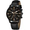 Reloj de Negocios para Hombre de Moda Europea y Americana Explosión Caja Negra Cuarzo Reloj de Pulsera para Hombre Correa de PU Reloj Casual para Hombre
