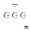 Brincos Binks F136 em Forma de Lua com Zircônia de Quatro Pontas, Piercing Labial da Moda, Piercing de Cartilagem da Orelha, Joias para Piercing Corporal