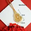 Collar Vietnamita Vintage Chapado en Oro con Filigrana Antigua Incrustada con Diamantes, Cadena para Clavícula de Calabaza con Apertura y Cierre de Guanyin, Joyería de Tendencia Nacional para Mujer al por Mayor