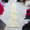 Nanyou Europeu, Americano e Australiano Nicho Luxo Leve Vestido de Noite Damasco Cauda de Peixe Gola Halter Comprimento Total