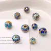 Contas Esféricas Lisas de Esmalte Cloisonné de 10mm Feitas à Mão para Pulseira de Miçangas DIY Chaveiro Material para Joias Acessórios Contas Soltas