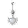 Anillo para el Ombligo Transfronterizo Europeo y Americano Corazón de Melocotón Mariposa Flor Circonita Clavo para el Ombligo Joyería para Piercings Corporales Más Vendida en Amazon