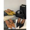 Nuevas Mules de Moda para Mujer Estilo Francés Puntiagudas de Gamuza Tacón de Aguja Otoño 2026 Versátiles para el Trabajo