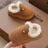 Chegada Nova 2024 Sapatos de Algodão com Salto para Mulheres, Par, Roupa de Casa, Antiderrapante, Forrados com Lã, Sapatos de Algodão Quentes para Homens no Inverno