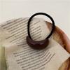 Temperamento simple geométrico Oval anillo para el pelo moda hebilla semicircular para coleta cuerda para el pelo banda de goma negra Corea