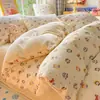 Conjunto de quatro peças estilo Ins A de algodão puro B de veludo de leite, capa de edredom de fleece de coral espessa para o inverno, conjunto de três peças para dormitórios estudantis, proporcionando calor
