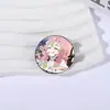 Mercadorias de Anime Japonês e Coreano Broche de Pera de Mel Insígnia de Metal Acessórios de Vestuário Alfinete de Lapela Padrão Geométrico Redondo Venda por Atacado de Fábrica