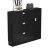 Gabinete de Zapatos Ultra Delgado de Madera Maciza Negra 17cm Pasillo de Entrada Extremadamente Estrecho Apartamento Pequeño Gabinete Económico de Almacenamiento para la Entrada