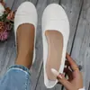 Nuevos Zapatos Planos de Punto de Talla Grande de Comercio Exterior de Corte Bajo para Mujer, Cruzados, Casuales, de Punta Redonda, para Ponerse Fácilmente, Transpirables, para Conducir