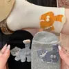 *Gato Dandan* Versión Coreana Nuevo Gatito Lindo Original Bola Tridimensional de Algodón Calcetines para Mujer Sin Costuras Cómodos Calcetines de Media Pantorrilla