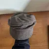 Exportado para o Japão, chapéu de jornaleiro estilo Yamamoto com topo reto plissado para mulheres, novo estilo retrô japonês de outono e inverno, chapéu de equitação que afina o rosto