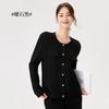 Chaqueta Corta para Mujer, Estilo Pequeño Fragante, Nuevo Estilo Otoño e Invierno, Chaqueta Corta Francesa, Cuello Redondo Versátil, Aspecto Adelgazante, Top de Manga Larga