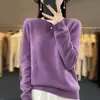 Nuevo Suéter de Lana Otoño e Invierno 2024 para Mujer 100% Lana Pura Cuello Redondo Interior Jersey Tejido de Lana Suéter