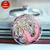 Llavero de aleación convexa con patrón de caballo colorido retro más vendido transfronterizo Colgante para coche y bolsa Llavero