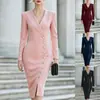 Vestido Longo de Gola V com Mangas Longas, Ajuste na Cintura e Botões Decorativos - Novo 2026 Amazon AliExpress
