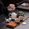 Juego de Té Kung Fu de Horno Ru de Alta Gama, Set de Caja de Regalo, Regalos y Souvenirs para Evento de Aniversario de Empresa, Se Pueden Imprimir con Logotipos
