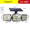 Nueva lámpara de pared solar de 333 LED con división transfronteriza, lámpara de jardín solar para exteriores, lámpara de inducción del cuerpo humano