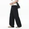 Pantalones anchos deconstruidos con efecto desgastado, pantalones rectos de pierna ancha de moda con múltiples bolsillos hasta el suelo, pantalones de trabajo retro americanos, estilo urbano holgado para hombre