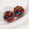 Pendientes de bola de algodón de felpa suave y esponjosa de 30 mm, coloridos, para otoño e invierno, para tocado, accesorios de joyería DIY, material al por mayor