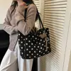 Bolso Tote de Lunares para Mujer, Bolso de Gran Capacidad, Nuevo Otoño 2026 Bolso de Hombro Vintage de Ante Maillard