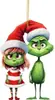 Adorno Navideño del Grinch Decoración para Árbol de Navidad Suministros para Arreglos Festivos Colgante Acrílico Adorno Colgante Navideño para el Hogar