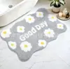 Alfombrilla de baño pequeña tipo margarita estilo coreano, adecuada para uso doméstico, absorbente, resistente a las manchas, fácil de limpiar y presenta un diseño de cachemira sintética para fines decorativos