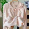 "3.2/Novedad de Primavera" Xuan Xiao Jie Lindo Cardigan de Punto con Lazo Estilo Universitario para Mujer