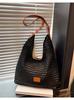 Bolso Tote de Punto Calado Transfronterizo de Primavera y Verano para Mujer 2025 Nuevo Bolso Tejido Casual Portátil Bolso Bandolera de Gran Capacidad