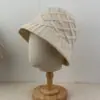 Chapéu de Pescador de Tricô Xadrez Estilo Coreano Feminino Outono/Inverno Simples Versátil Chapéu Balde de Lã Faz o Rosto Parecer Menor Chapéu Bacia