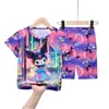 Pijamas al por mayor transfronterizos para niños, de verano con manga corta y shorts para casa, conjunto infantil de grupo de chicas K-Pop de dibujos animados