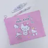Bolsa para Archivos A5 de Hello Kitty, Bolsa de Almacenamiento de Papelería para Estudio, Bolsa de Archivos Impermeable Linda de Dibujos Animados para Estudiantes, Bolsa de Almacenamiento de Gato Kt