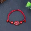 Pulsera Trenzada de Cuerda para la Mano Zodiaco de los Ocho Guardianes de Cinabrio para Hombres y Mujeres Arena Púrpura Dorada de Alto Contenido Cuerda para la Mano del Buda Protector