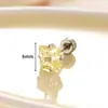 Nuevos Pendientes de Acero de Titanio con Circonita Cuadrada de 6 mm de Colores Dulces de Hensen Clavos para Piercing de Cartílago de Hueso de la Oreja Dulces y Lindos Estilo Girly