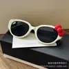 Moda Chica Hermosa Hello Kitty Moño Lindo Y2K Cara Grande Adelgazante Ovalado Marco Negro Estampado de Leopardo Gafas Modernas