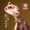 Pulsera de Raíz de Bodhi de Jade Blanco Multi-Tesoro para Mujeres, Cuentas de Oración Budistas, Precio de Fábrica al por Mayor