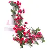 Cipó de Rosa Artificial de Sessenta e Nove Cabeças para Decoração de Casamento, Tubo de Ar Condicionado, Adereços de Decoração de Teto de Varanda Venda por Atacado