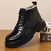 Inverno Novo Masculino Couro Genuíno Lã Quente Algodão Sapatos Esportes ao Ar Livre e Lazer Antiderrapante Pelo Integrado Casual de Negócios