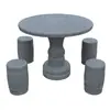 Juego de Mesa de Piedra y Banco de Piedra para Patio Exterior Jardín Exterior Hogareño Mesa Redonda Tallada en Mármol Mesa Antigua de Piedra Granito