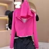 Camiseta de Talla Grande con Parches de Color Contrastante, Sudadera con Capucha Falsa de Dos Piezas para Mujer, Nuevo Estilo de Primavera, Corte Holgado, Sudadera de Manga Larga Adelgazante