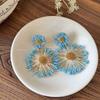 Adecuado para vacaciones junto al mar, aretes de girasol, verano para mujer, temperamento exagerado, aretes de playa, aretes para fotos de viaje
